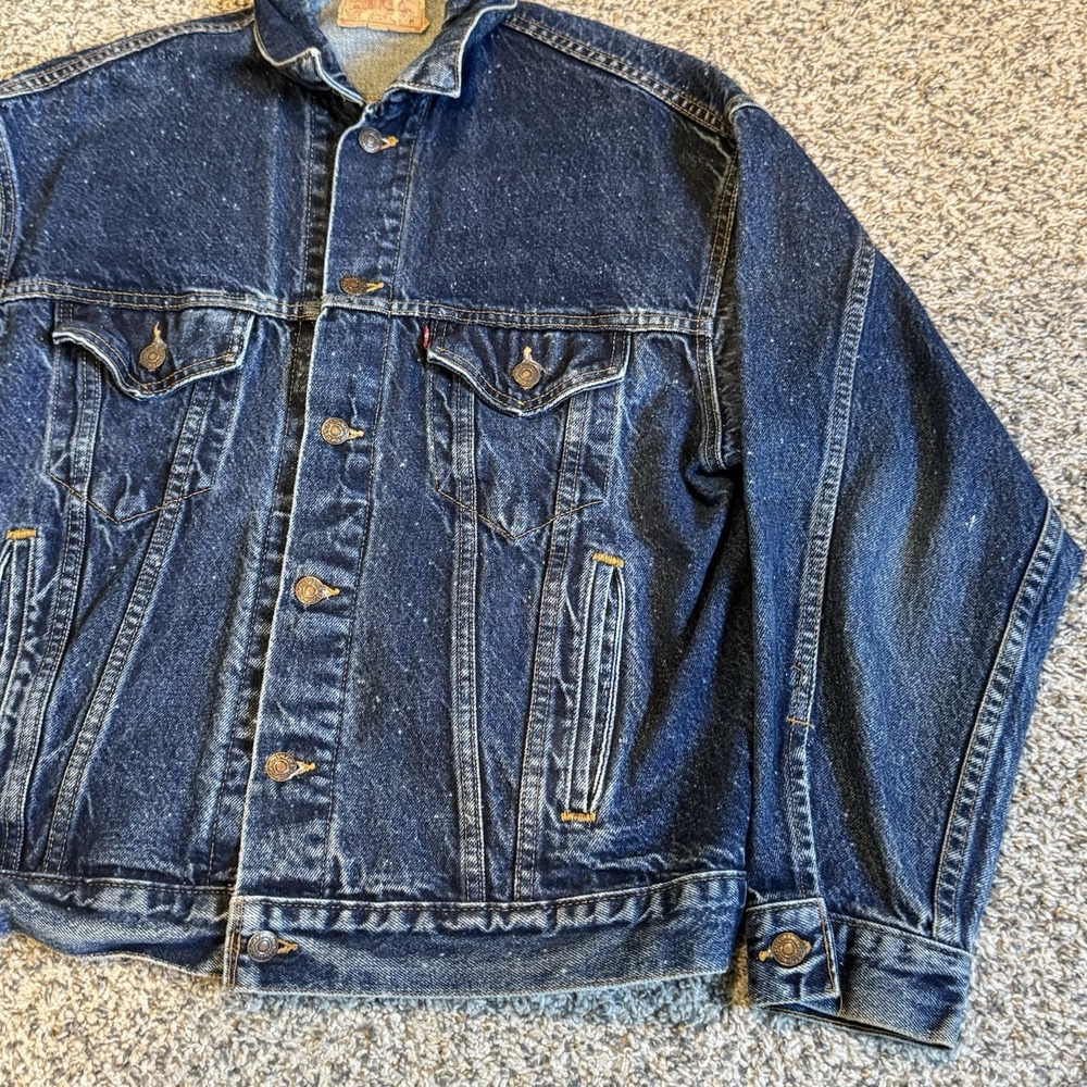 Vintage 80s Levis 70507 0229 Galactic Denim Jean Trucker Jacket Mens Medium - Picture 3 of 8